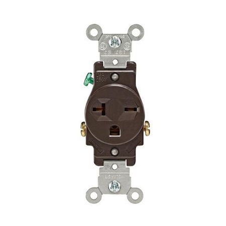 Gorgeousglow 05821-00S 20amp NEMA 6-20R Brown Commercial Grade Single Receptacle GO159375